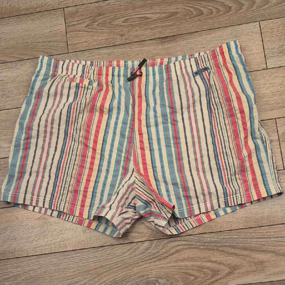 MISSONI Sport Multicolor‎ Striped Abstract Sz 58 / XXL Mens Swim Trunks VTG RARE